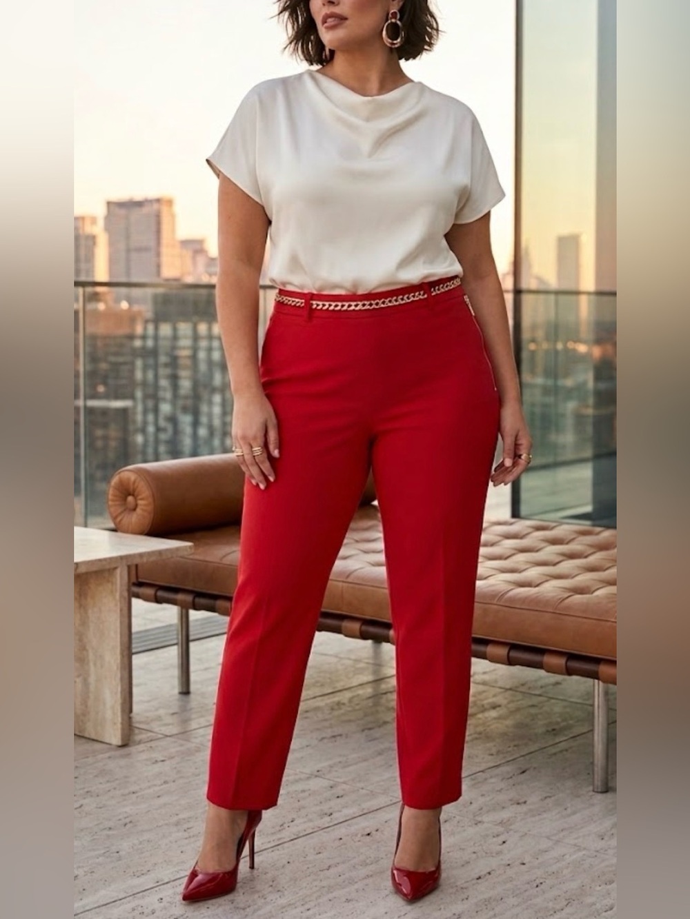 J. Crew Factory Red Cropped Ankle Pants Winnie Pant City Fit .